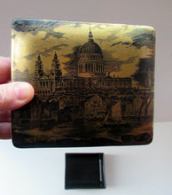 Load image into Gallery viewer, Early Portmeirion Ceramic Lidded Box with Gold Image of St Paul&#39;s Cathedral, London
