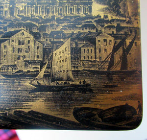 Early Portmeirion Ceramic Lidded Box with Gold Image of St Paul's Cathedral, London