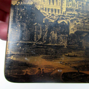 Early Portmeirion Ceramic Lidded Box with Gold Image of St Paul's Cathedral, London