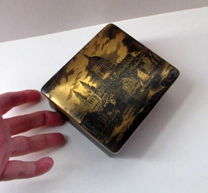 Early Portmeirion Ceramic Lidded Box with Gold Image of St Paul's Cathedral, London