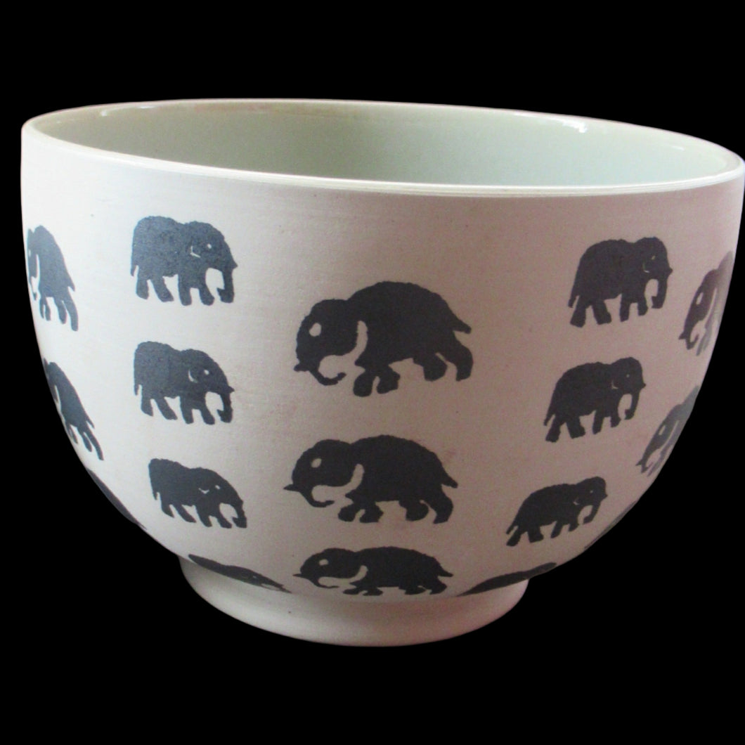 Scottish Anta Pottery Bowl Decorated with Stoneware Elephants