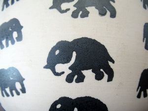 Scottish Anta Pottery Bowl Decorated with Stoneware Elephants