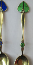 Load image into Gallery viewer, Set of Six Norwegian Silver Gilt Demitasse or Espresso Spoons
