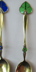 Set of Six Norwegian Silver Gilt Demitasse or Espresso Spoons