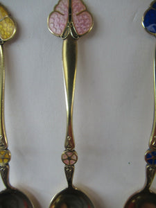 Set of Six Norwegian Silver Gilt Demitasse or Espresso Spoons