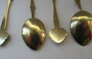 Set of Six Norwegian Silver Gilt Demitasse or Espresso Spoons