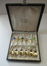 Load image into Gallery viewer, Set of Six Norwegian Silver Gilt Demitasse or Espresso Spoons
