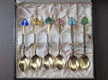 Load image into Gallery viewer, Set of Six Norwegian Silver Gilt Demitasse or Espresso Spoons
