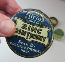 Load image into Gallery viewer, 1930s Ucal Art Deco Ointments Tins. Vintage Chemist Advertising
