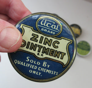 1930s Ucal Art Deco Ointments Tins. Vintage Chemist Advertising