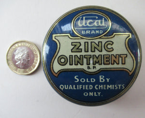 1930s Ucal Art Deco Ointments Tins. Vintage Chemist Advertising