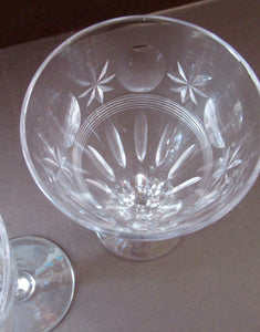 1930s / 1940s Set of Six Webb Corbett Tall Crystal Engraved Wine Glasses
