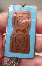 Load image into Gallery viewer, Vintage Scottish Jewellery John Leman Copper and Enamel Pendant
