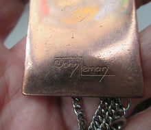 Load image into Gallery viewer, Vintage Scottish Jewellery John Leman Copper and Enamel Pendant
