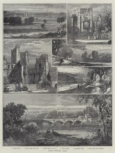 James Burrell Smith (1822 - 1897). VICTORIAN WATERCOLOUR. View of a Kelso Abbey (Framed)