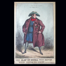 Load image into Gallery viewer, FRAMED William Heath ORIGINAL 1820s Georgian Satirical Print. King George IV. The Slap up Swell...

