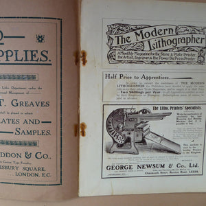 RARE 1905 ART MAGAZINE. The Modern Lithographer. Published London July 1905; Includes Genuine Art Nouveau Lithograph