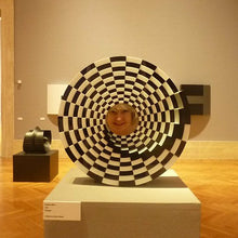 Load image into Gallery viewer, Valerie Thornton Hunter with Marcello Morandini Sculpture at the Musuem of Modern Art, Rome
