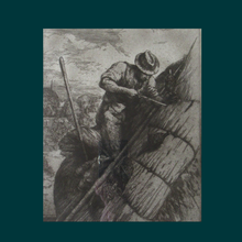 Load image into Gallery viewer, ORIGINAL ETCHING: The Thatcher (1927) by Charles Frederick Tunnicliffe. Pencil Signed &amp; FRAMED
