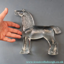 Load image into Gallery viewer, A/ 1970s KOSTA BODA Large Glass horse Designed by Bertil Vallien. 8 1/4 inches
