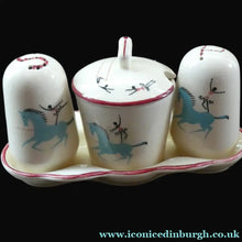 Load image into Gallery viewer, Fabulous 1950s Beswick CIRCUS PATTERN Ceramic Cruet Set and Stand
