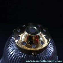 Load image into Gallery viewer, Fine Vintage HOLOPHANE Style Ribbed Glass Pendant Lamp Shade with Brass Hanging Fitment
