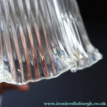 Load image into Gallery viewer, Fine Vintage HOLOPHANE Style Ribbed Glass Pendant Lamp Shade with Brass Hanging Fitment

