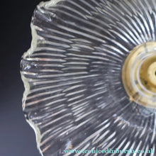 Load image into Gallery viewer, Fine Vintage HOLOPHANE Style Ribbed Glass Pendant Lamp Shade with Brass Hanging Fitment

