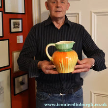 Load image into Gallery viewer, Large 1930s TUDOR Ceramics Art Deco Colourful Dripware Jug. Height 6 1/2 inches
