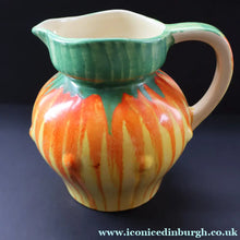 Load image into Gallery viewer, Large 1930s TUDOR Ceramics Art Deco Colourful Dripware Jug. Height 6 1/2 inches
