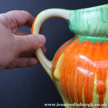Load image into Gallery viewer, Large 1930s TUDOR Ceramics Art Deco Colourful Dripware Jug. Height 6 1/2 inches
