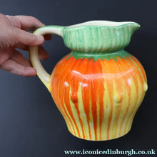 Load image into Gallery viewer, Large 1930s TUDOR Ceramics Art Deco Colourful Dripware Jug. Height 6 1/2 inches
