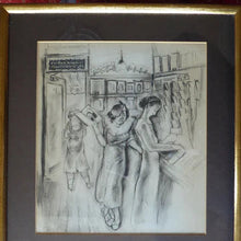 Load image into Gallery viewer, 1930s AMERICAN ART. Drawing by Katherine Langhorne Adams (1885–1977). Ladies Shopping in a Woolworth's Five and Ten Cent Store
