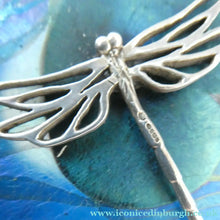 Load image into Gallery viewer, GLASFORM Paperweight by John Ditchfield. Iridescent Lily Pad with Silver Dragonfly Embellishment
