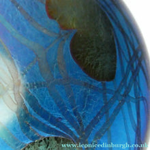 Load image into Gallery viewer, GLASFORM Paperweight by John Ditchfield. Iridescent Lily Pad with Silver Dragonfly Embellishment
