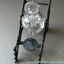 Load image into Gallery viewer, Aesthetic Movement. Antique Cast Iron Inkwell and Dip Pen Stand with Glass Snail Inkwell
