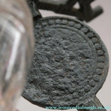 Load image into Gallery viewer, Aesthetic Movement. Antique Cast Iron Inkwell and Dip Pen Stand with Glass Snail Inkwell
