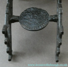 Load image into Gallery viewer, Aesthetic Movement. Antique Cast Iron Inkwell and Dip Pen Stand with Glass Snail Inkwell
