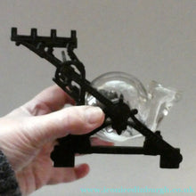 Load image into Gallery viewer, Aesthetic Movement. Antique Cast Iron Inkwell and Dip Pen Stand with Glass Snail Inkwell - Antique Inkwell
