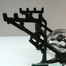 Load image into Gallery viewer, Aesthetic Movement. Antique Cast Iron Inkwell and Dip Pen Stand with Glass Snail Inkwell

