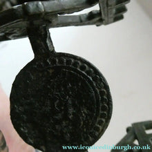 Load image into Gallery viewer, Aesthetic Movement. Antique Cast Iron Inkwell and Dip Pen Stand with Glass Snail Inkwell
