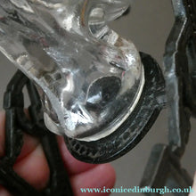 Load image into Gallery viewer, Aesthetic Movement. Antique Cast Iron Inkwell and Dip Pen Stand with Glass Snail Inkwell
