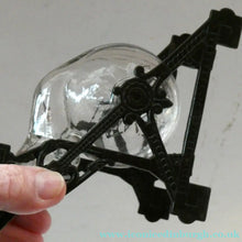 Load image into Gallery viewer, Aesthetic Movement. Antique Cast Iron Inkwell and Dip Pen Stand with Glass Snail Inkwell
