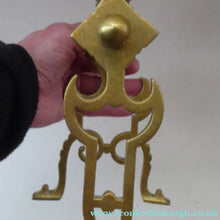 Load image into Gallery viewer, Aesthetic Movement Brass Fire Dogs or Antique Andirons with Large Ribbed Balls Finials
