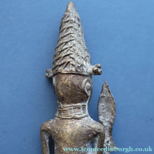 Load image into Gallery viewer, AFRICAN Benin Bronze, NIGERIA. Figurine / Sculpture of a Warrior Holding a Spear. 11 3/4 inches
