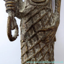 Load image into Gallery viewer, AFRICAN Benin Bronze, NIGERIA. Figurine / Sculpture of a Warrior Holding a Spear. 11 3/4 inches
