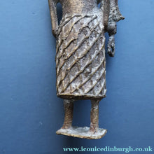 Load image into Gallery viewer, AFRICAN Benin Bronze, NIGERIA. Figurine / Sculpture of a Warrior Holding a Spear. 11 3/4 inches
