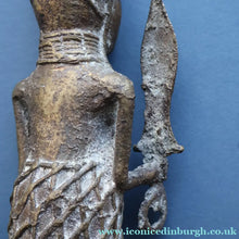 Load image into Gallery viewer, AFRICAN Benin Bronze, NIGERIA. Figurine / Sculpture of a Warrior Holding a Spear. 11 3/4 inches
