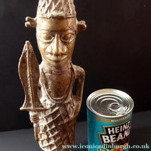 Load image into Gallery viewer, AFRICAN Benin Bronze, NIGERIA. Figurine / Sculpture of a Warrior Holding a Spear. 11 3/4 inches
