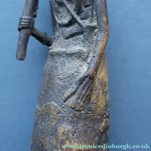 Load image into Gallery viewer, AFRICAN Benin Bronze, NIGERIA. Figurine / Sculpture of a Woman Holding a Stick to Grind Grain.  8 1/4 inches
